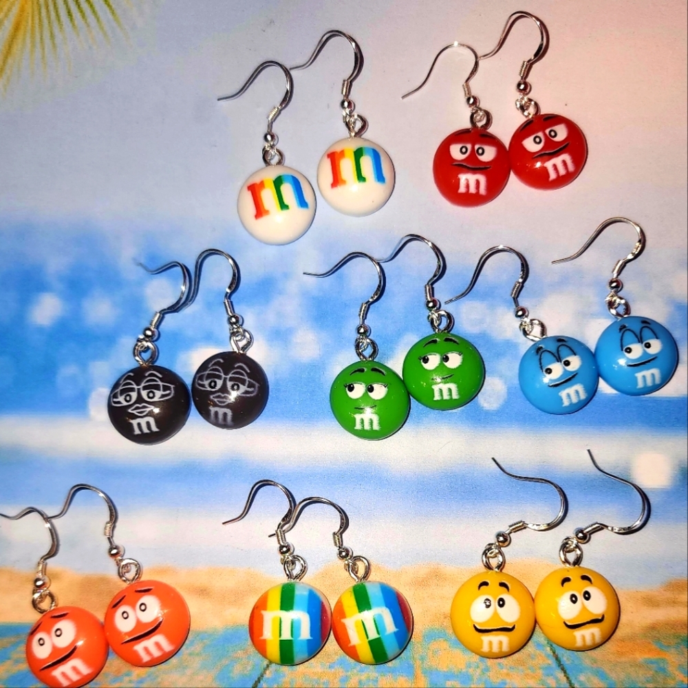 M&M Earrings *1 Pair EARRINGS** BLUE